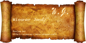 Wiesner Jenő névjegykártya